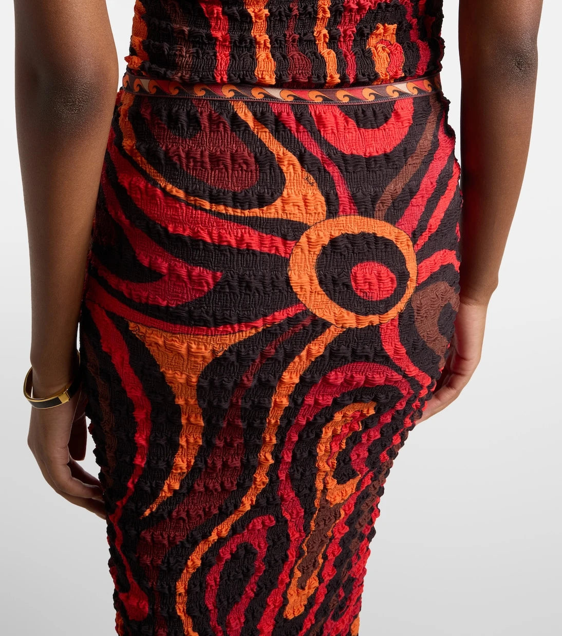 Pucci - Occhi smocked maxi skirt