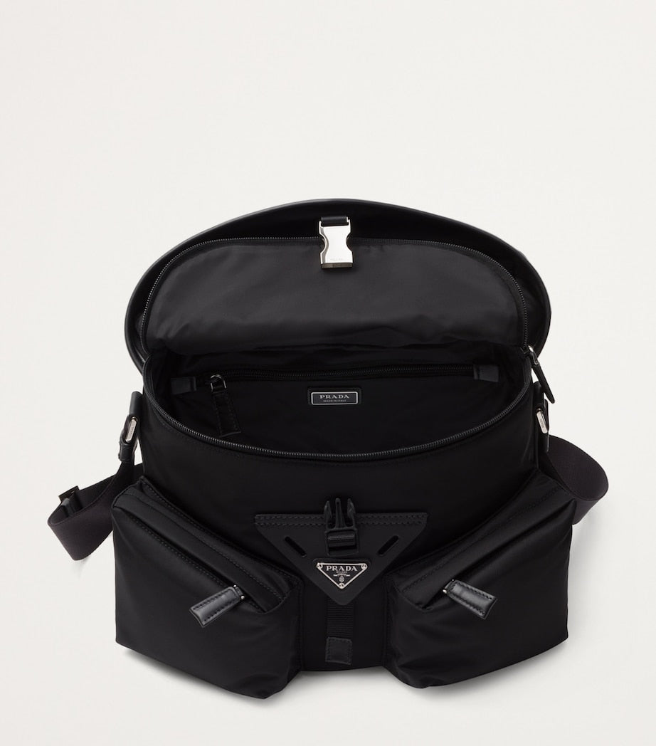 Re-Nylon and Saffiano Leather Shoulder Bag