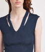 MAX&Co. Blue Knitted Cut-Out Top