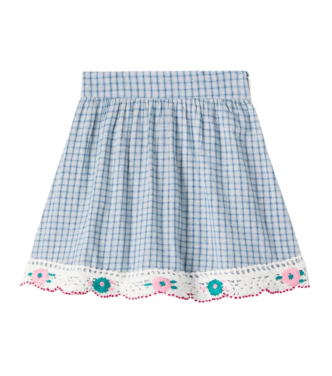 Bebe Organic - Rhea checked embroidered cotton-blend skirt