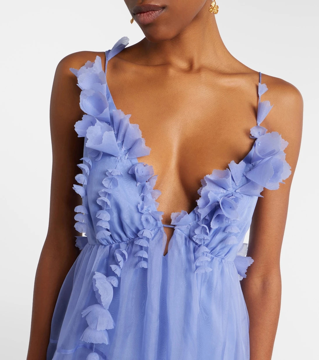 Zimmermann - Como asymmetric floral-appliqué silk minidress