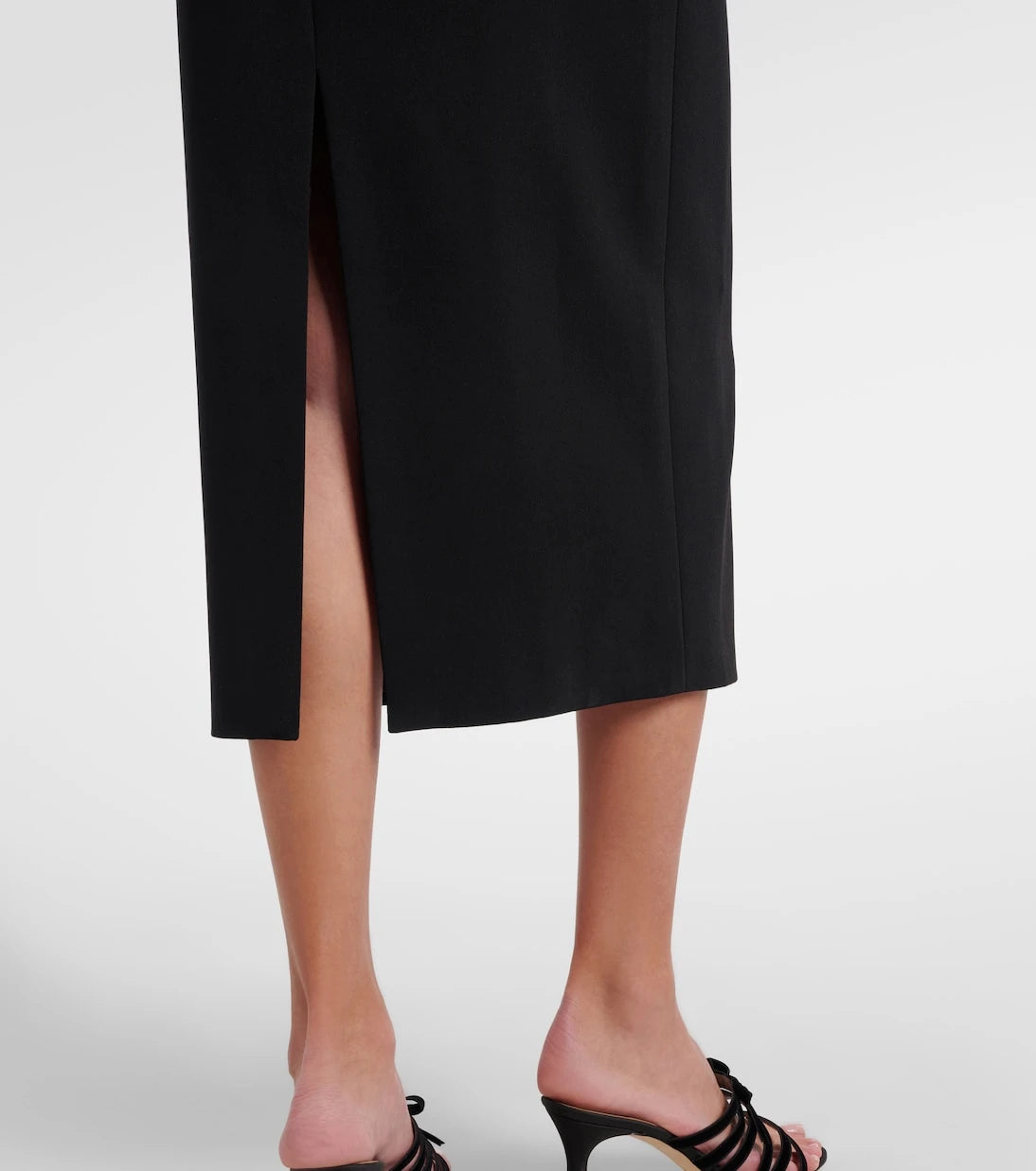 Self-Portrait - Belted crêpe midi dress