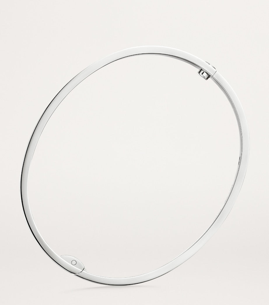 White Gold and Diamond LOVE Bangle