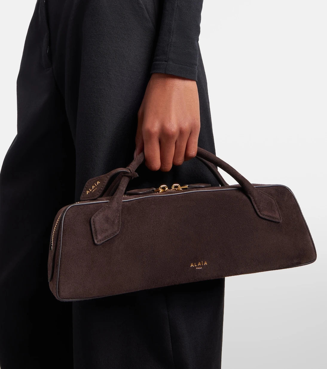 Alaïa - Le Teckel Small suede top-handle bag