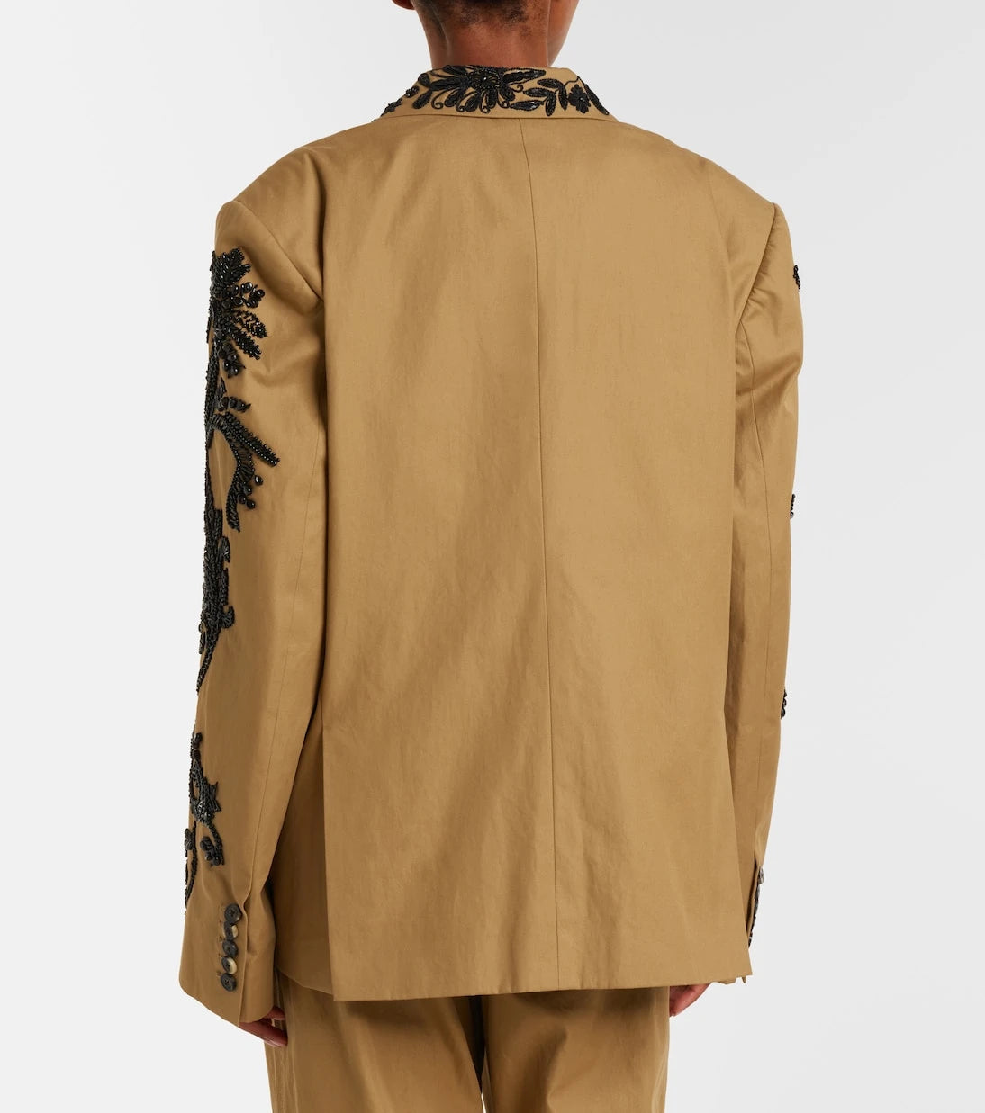 Dries Van Noten - Embellished cotton double-breasted blazer