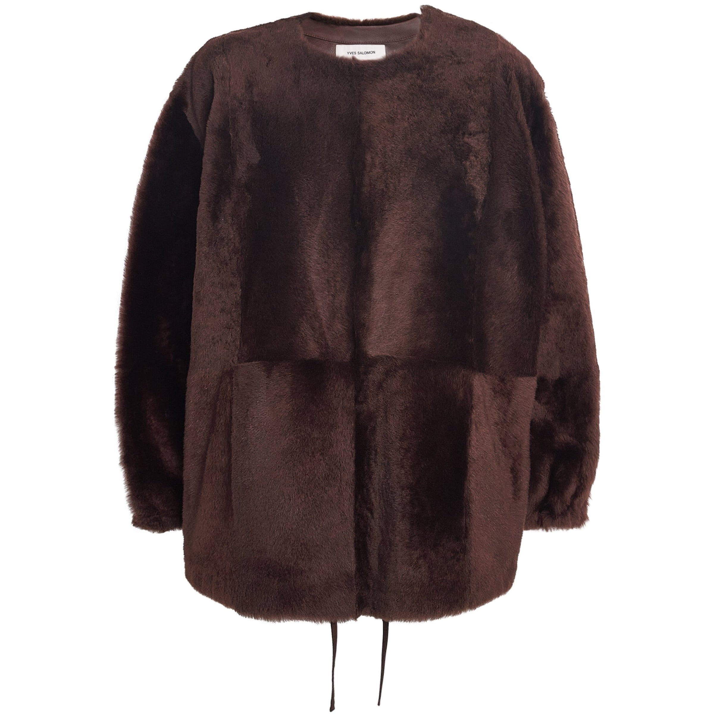 Yves Salomon Red Lacon Lambskin Zip-Up Jacket