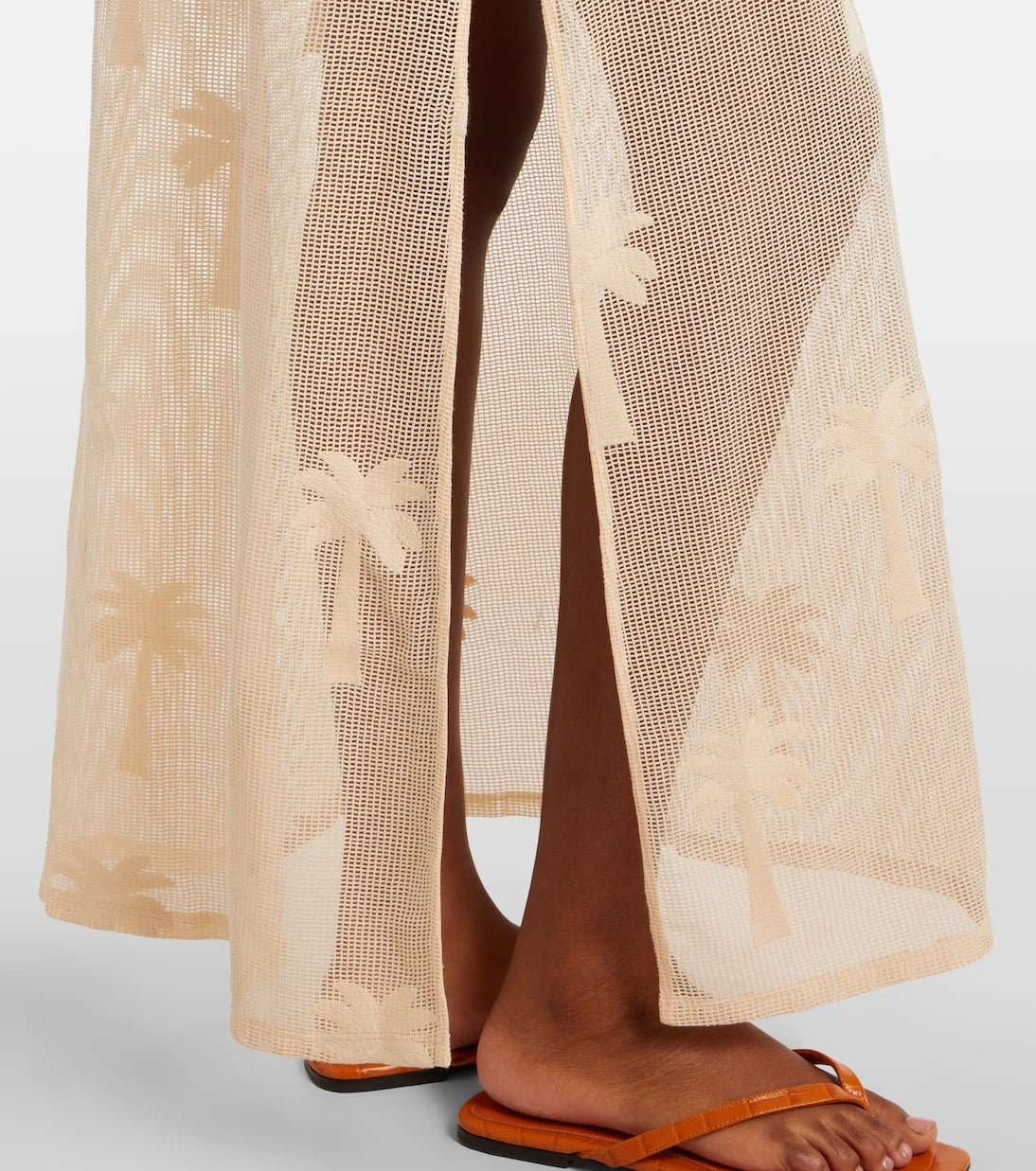 Johanna Ortiz - Embroidered cutout mesh maxi dress