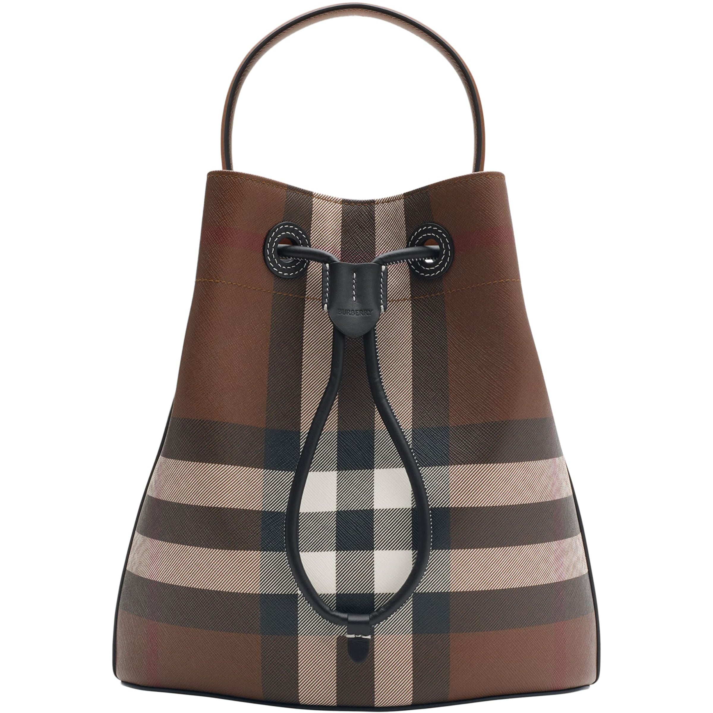 Burberry Brown Small Check Bucket Bag