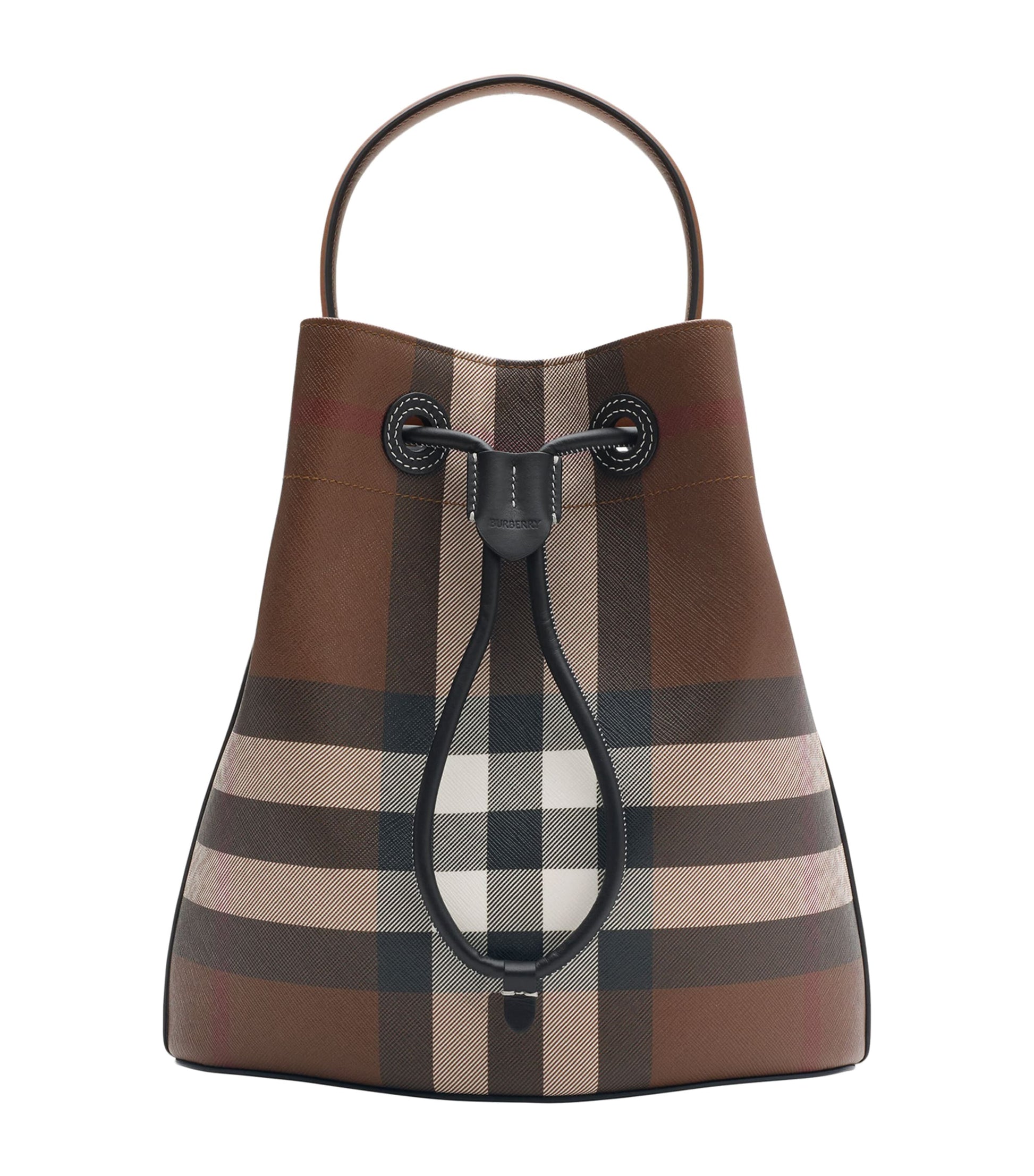 Burberry Brown Small Check Bucket Bag