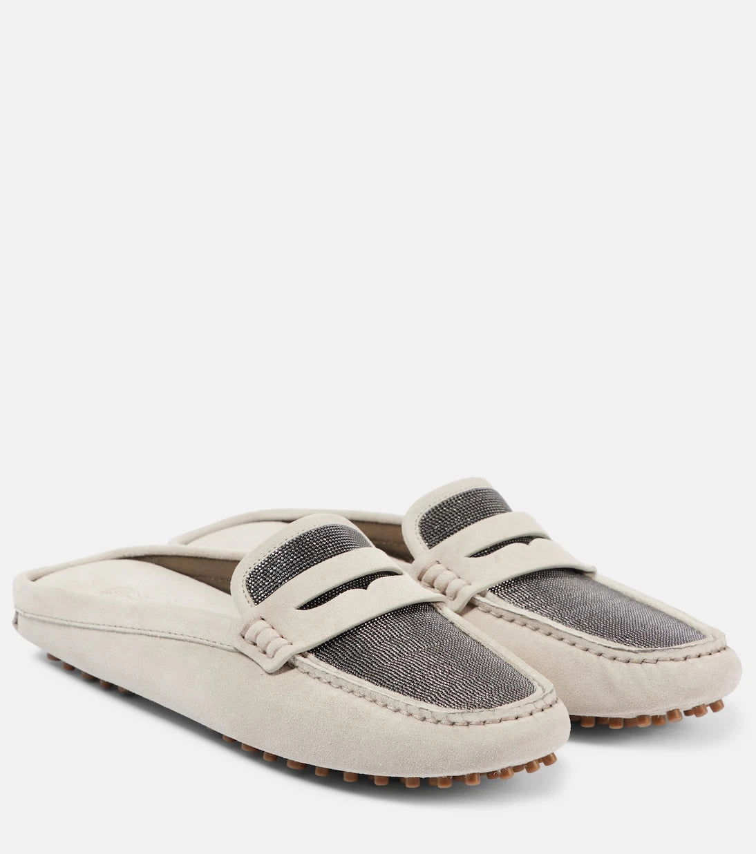 Brunello Cucinelli - Monili suede driving mules