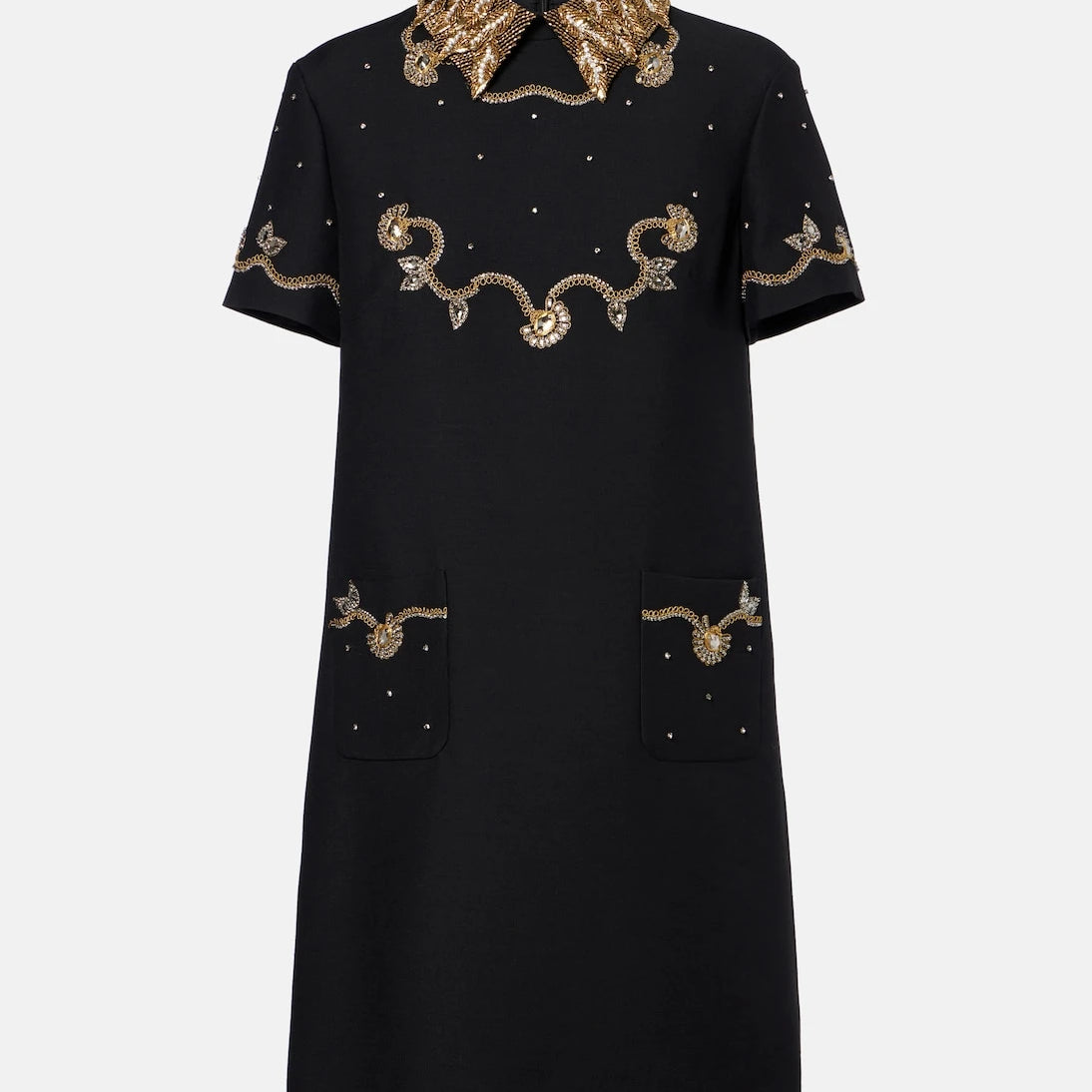 Valentino - Crepe Couture embellished minidress