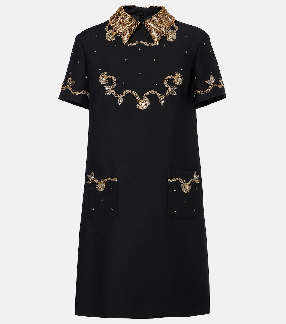 Valentino - Crepe Couture embellished minidress