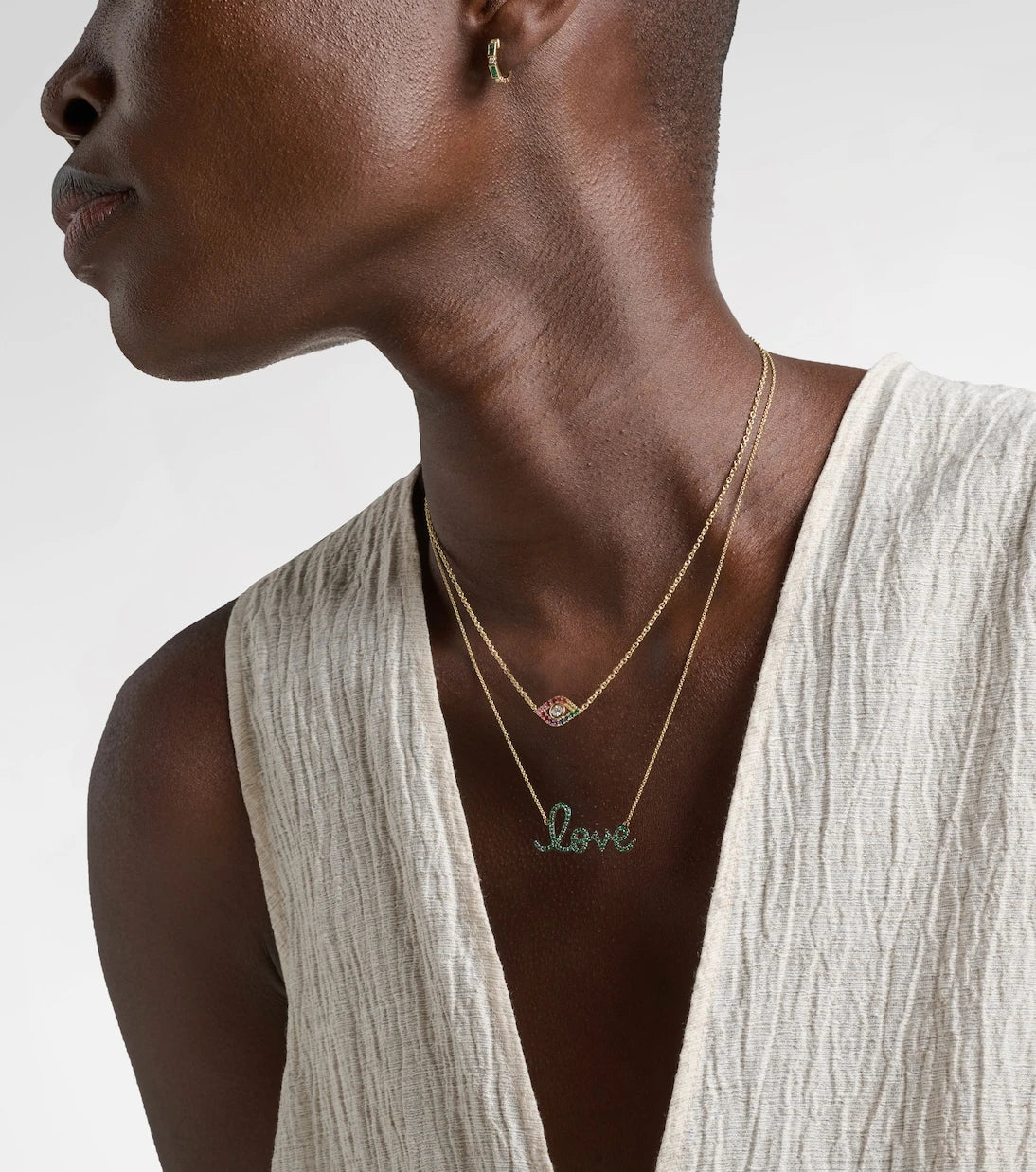 Sydney Evan - Love 14kt gold necklace with diamonds