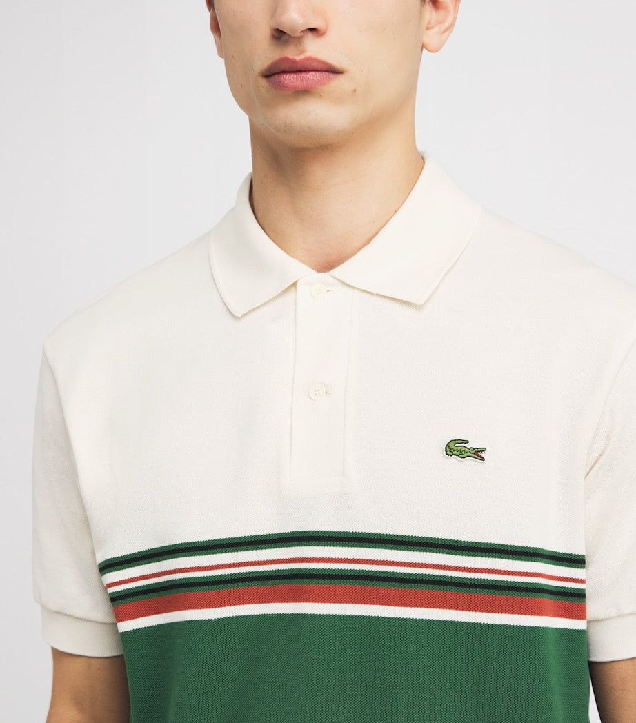 Lacoste Cotton Contrast Stripe Polo Shirt
