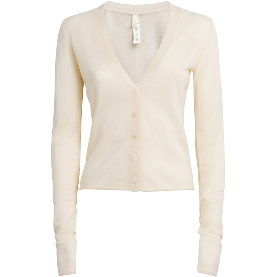 Beige Cashmere Sheer Cardigan