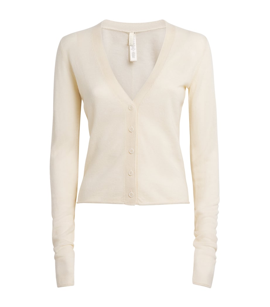Beige Cashmere Sheer Cardigan