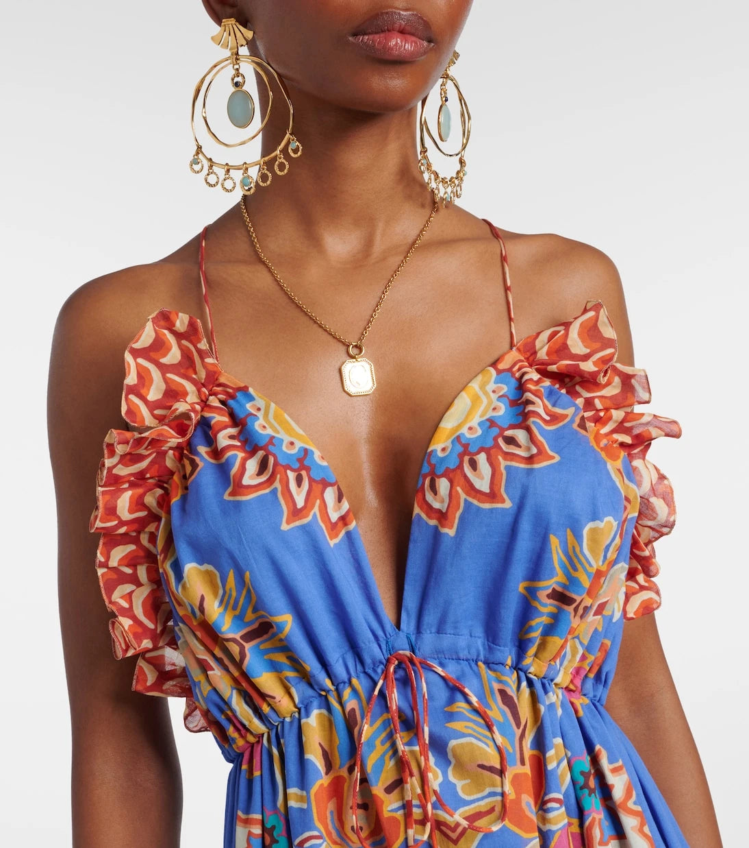 Etro - Printed open-back cotton voile maxi dress