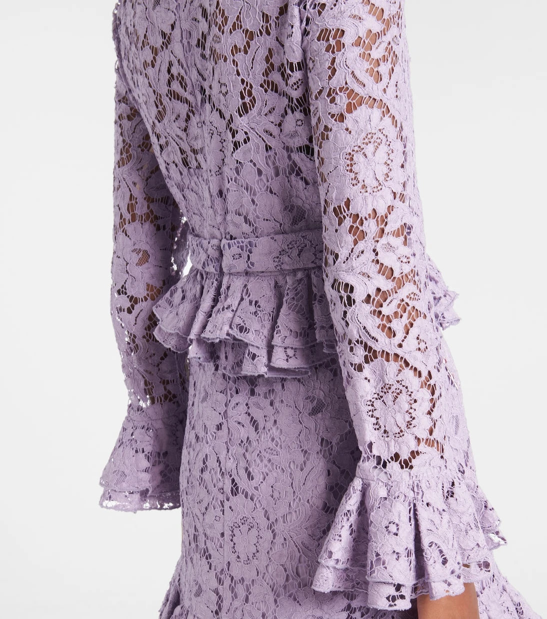 Valentino - Ruffled floral lace minidress