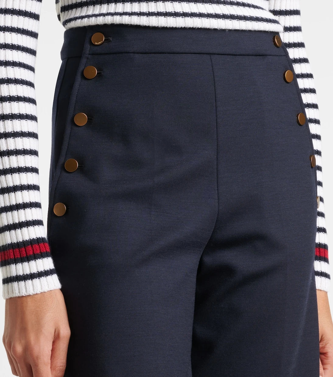 Max Mara - بنطلون كولوتس فالديز من مزيج الصوف
