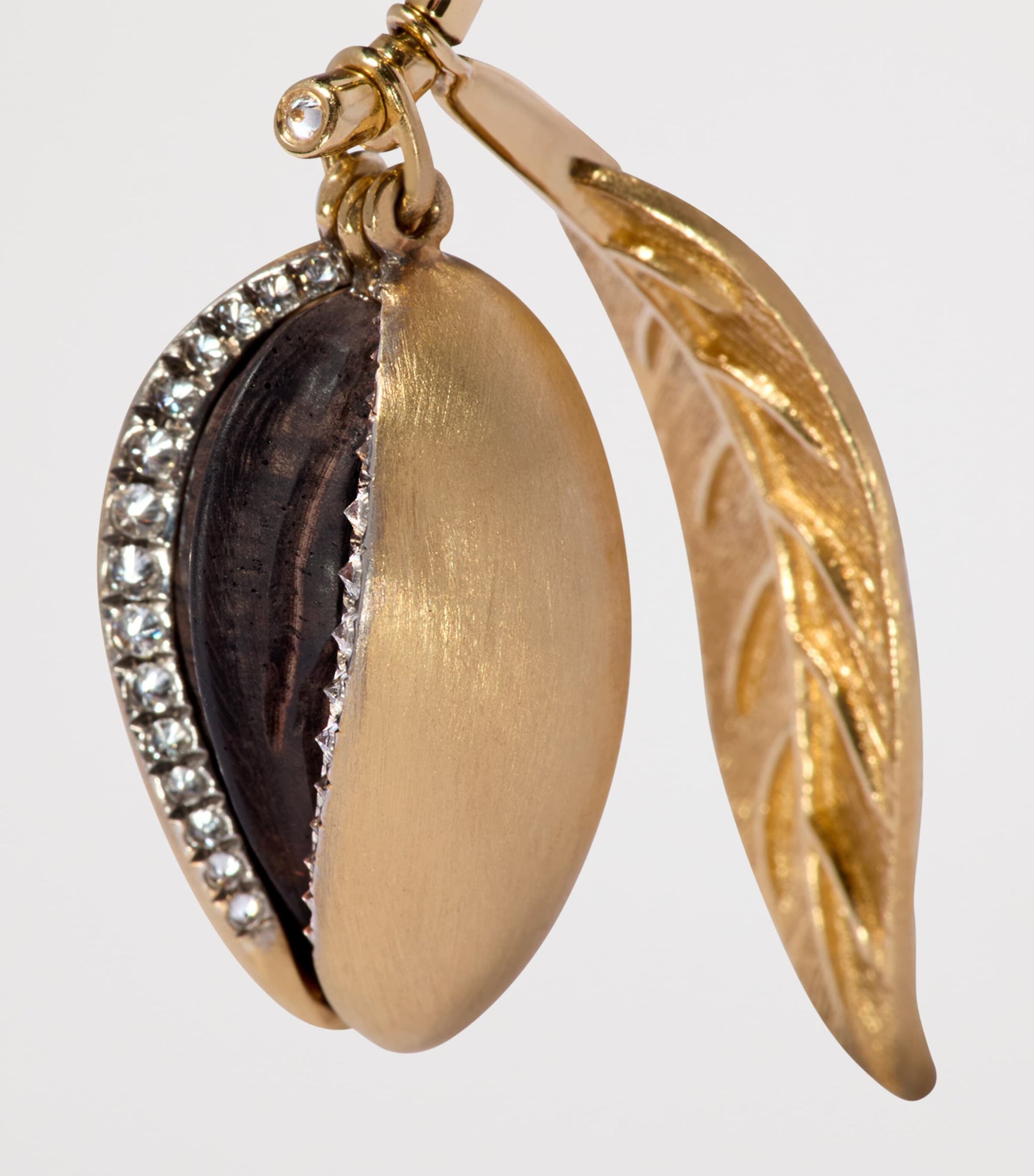 Yellow Gold, Diamond and Ebony Mythology Almond Charm Pendant