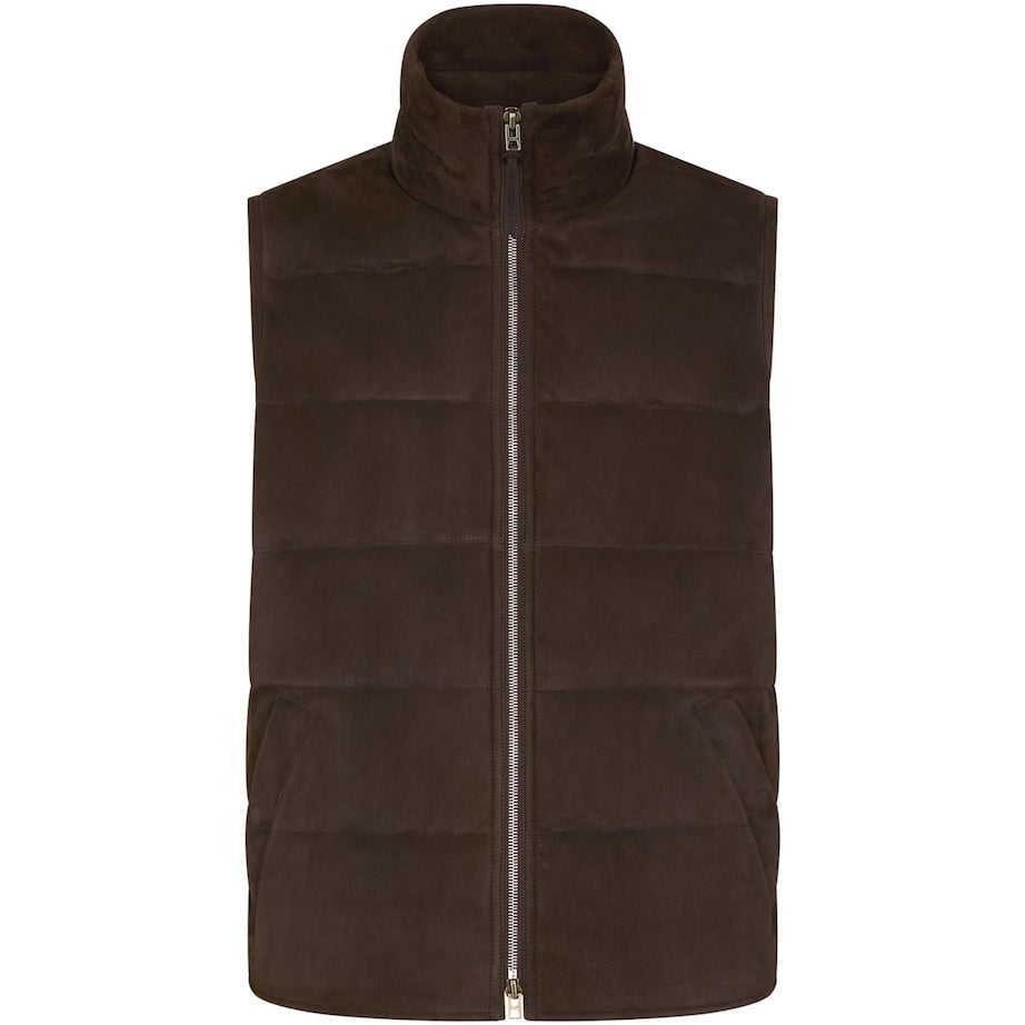 Brown Lamb Leather Gilet