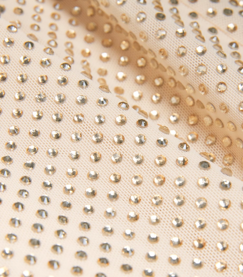 Self-Portrait Beige Embellished Cut-Out Midi Dress