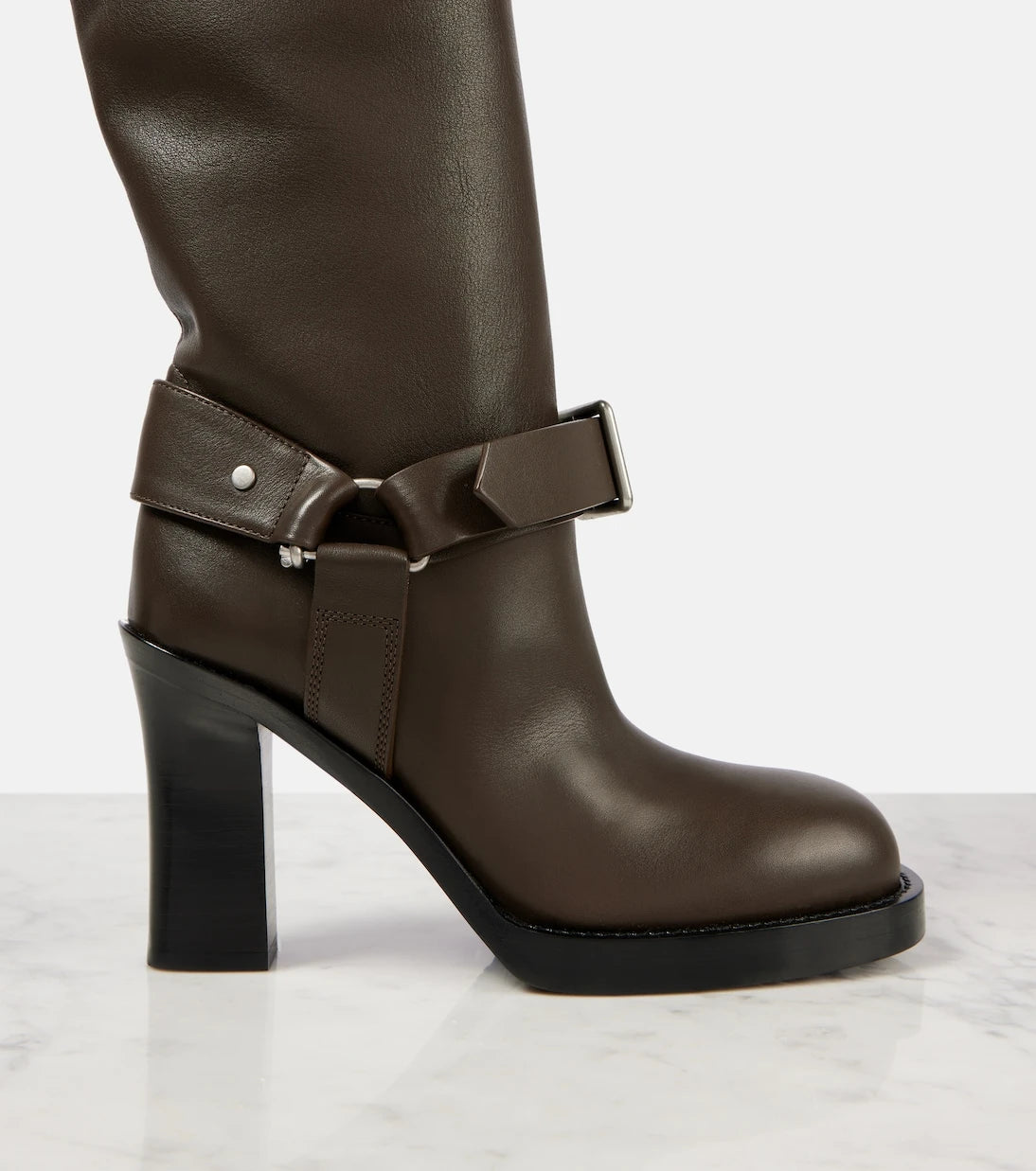 Burberry - Leather over-the-knee boots
