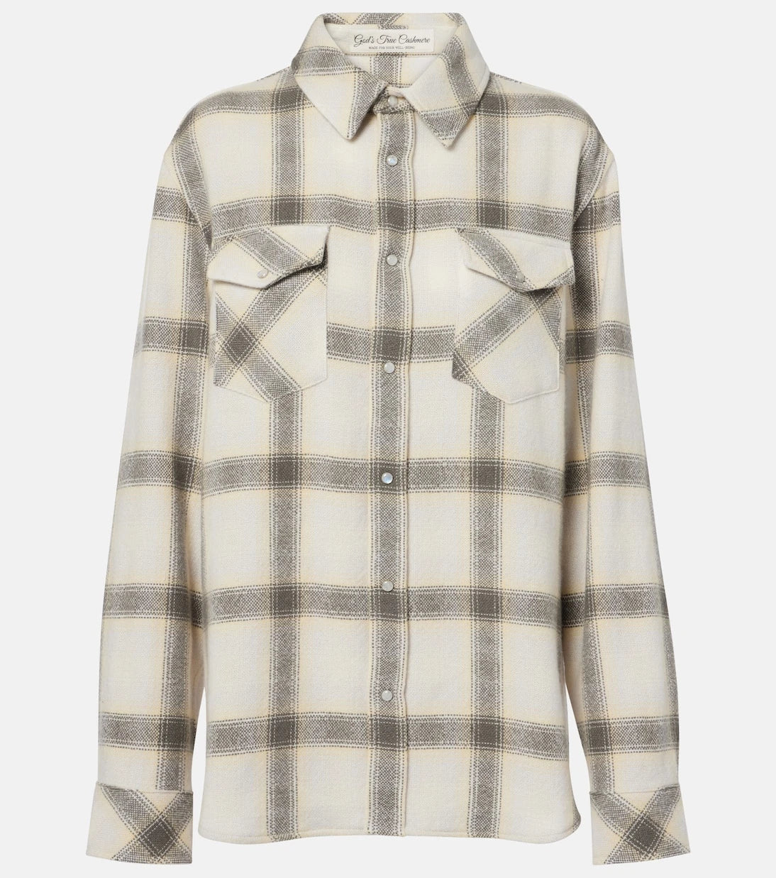God's True Cashmere - Moon plaid cashmere shirt