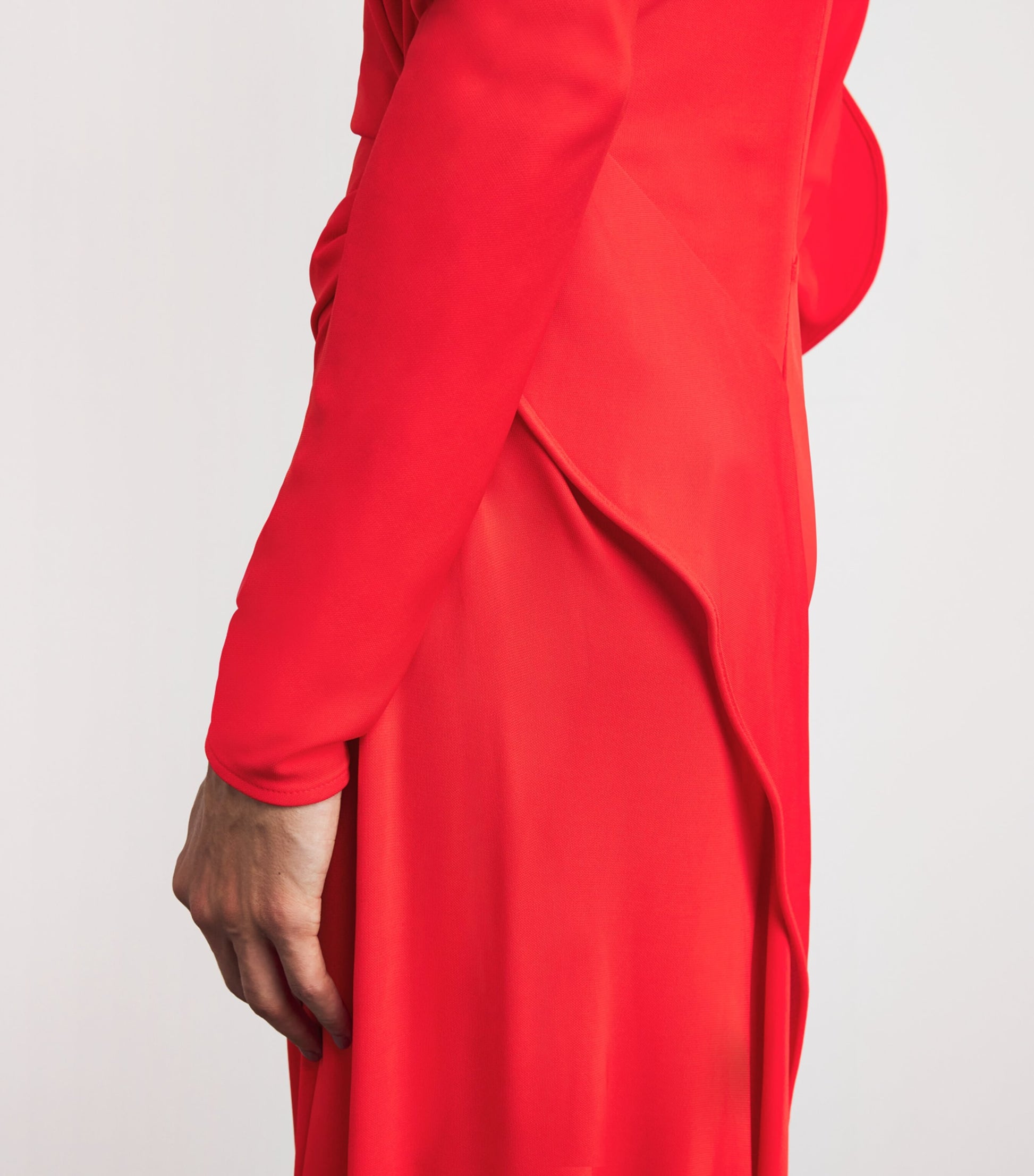 Victoria Beckham Red Jersey Draped Gown