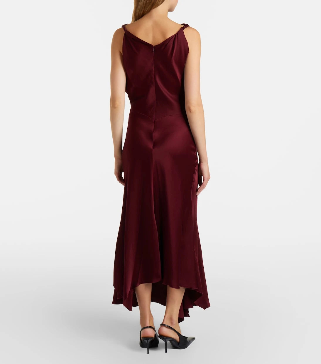 Victoria Beckham - Posy draped satin midi dress
