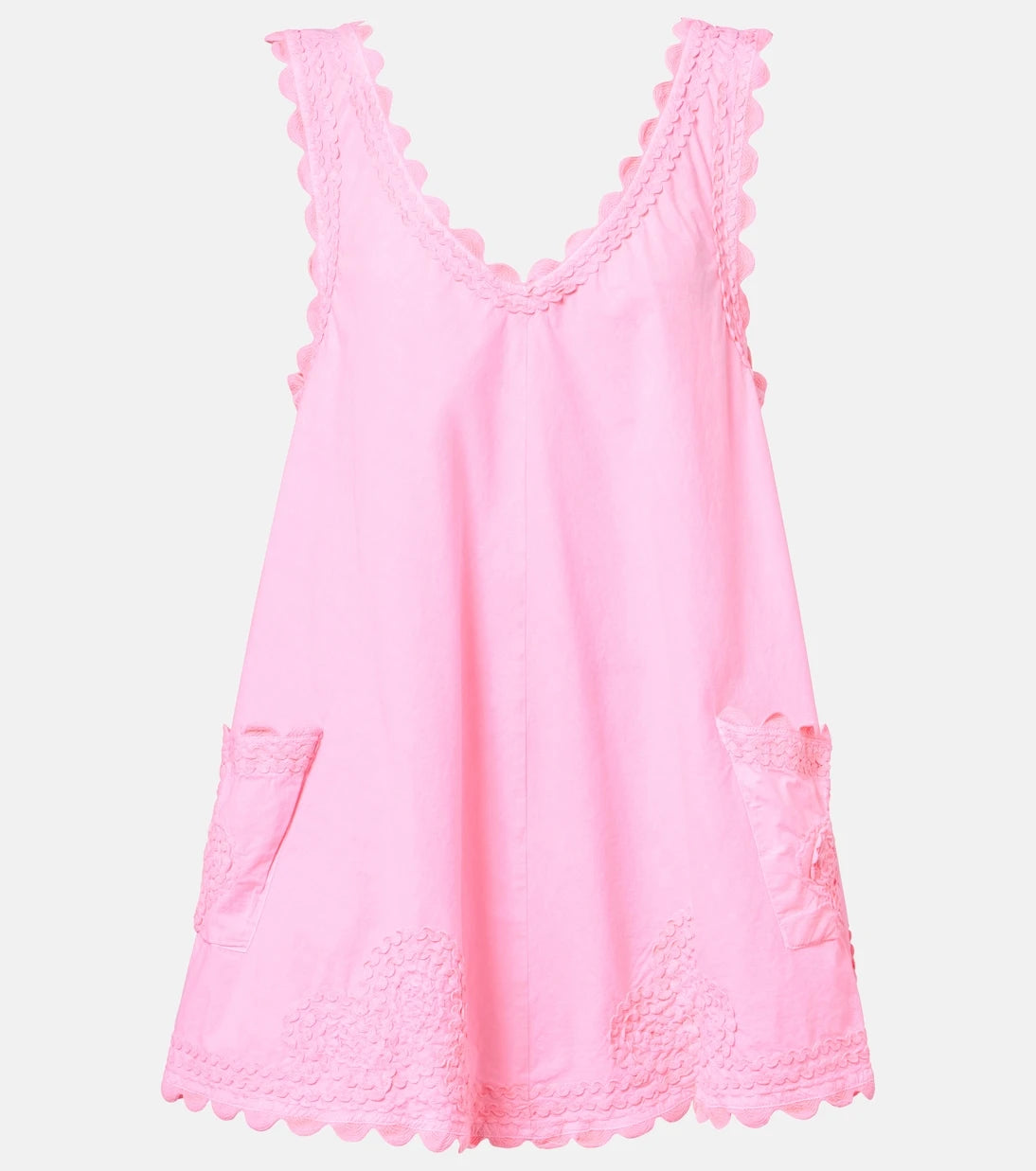 Juliet Dunn - Embroidered cotton poplin minidress