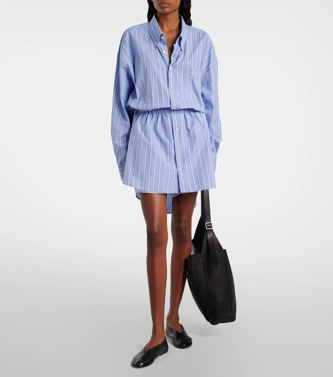 Maison Margiela - أفرول قطني مقلم بوبلين