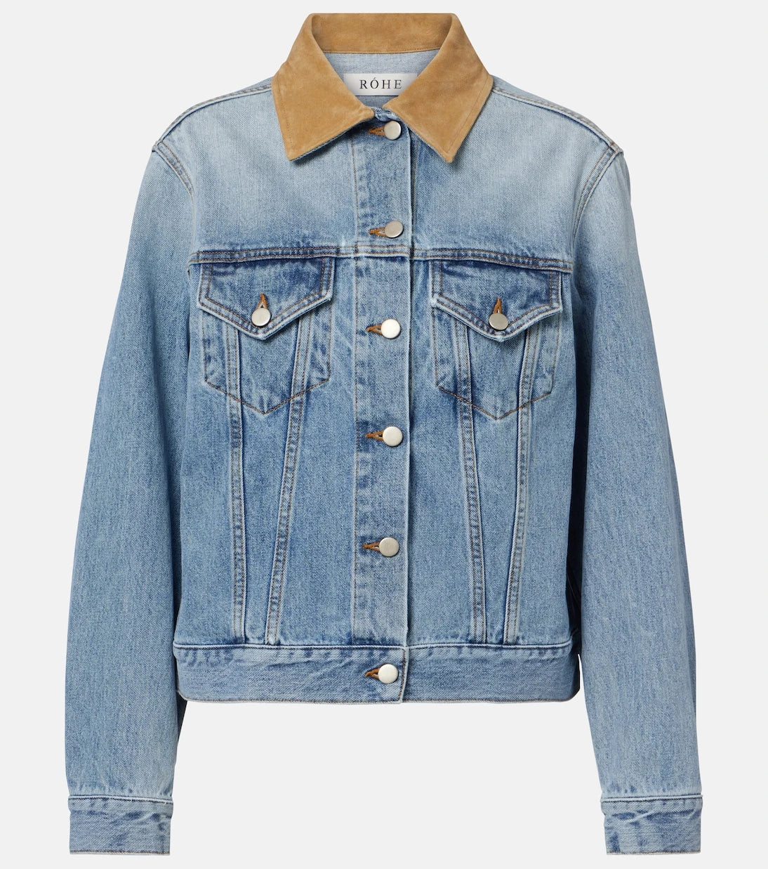 Róhe - Suede-trimmed denim jacket