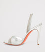Silver Leather Justine Slingback Heels 105