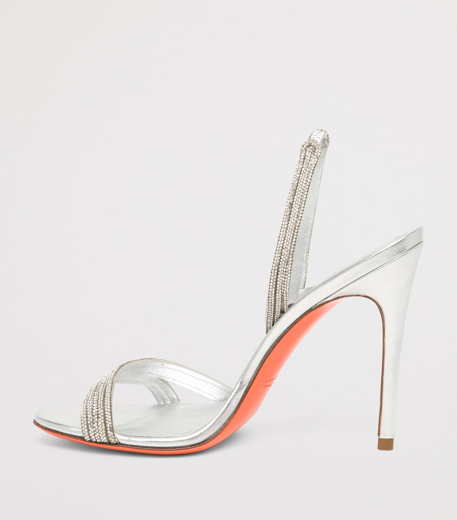 Silver Leather Justine Slingback Heels 105