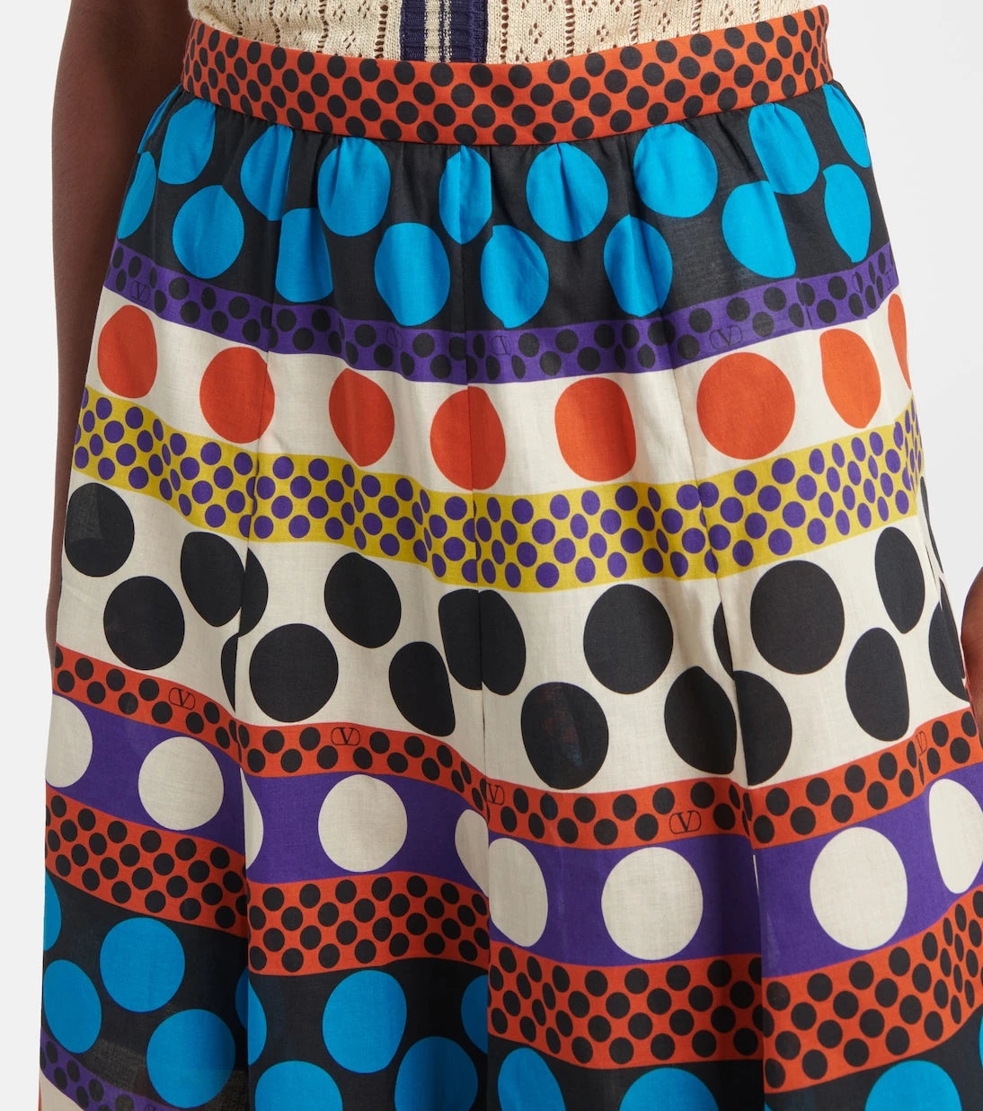 Valentino - Printed cotton midi skirt