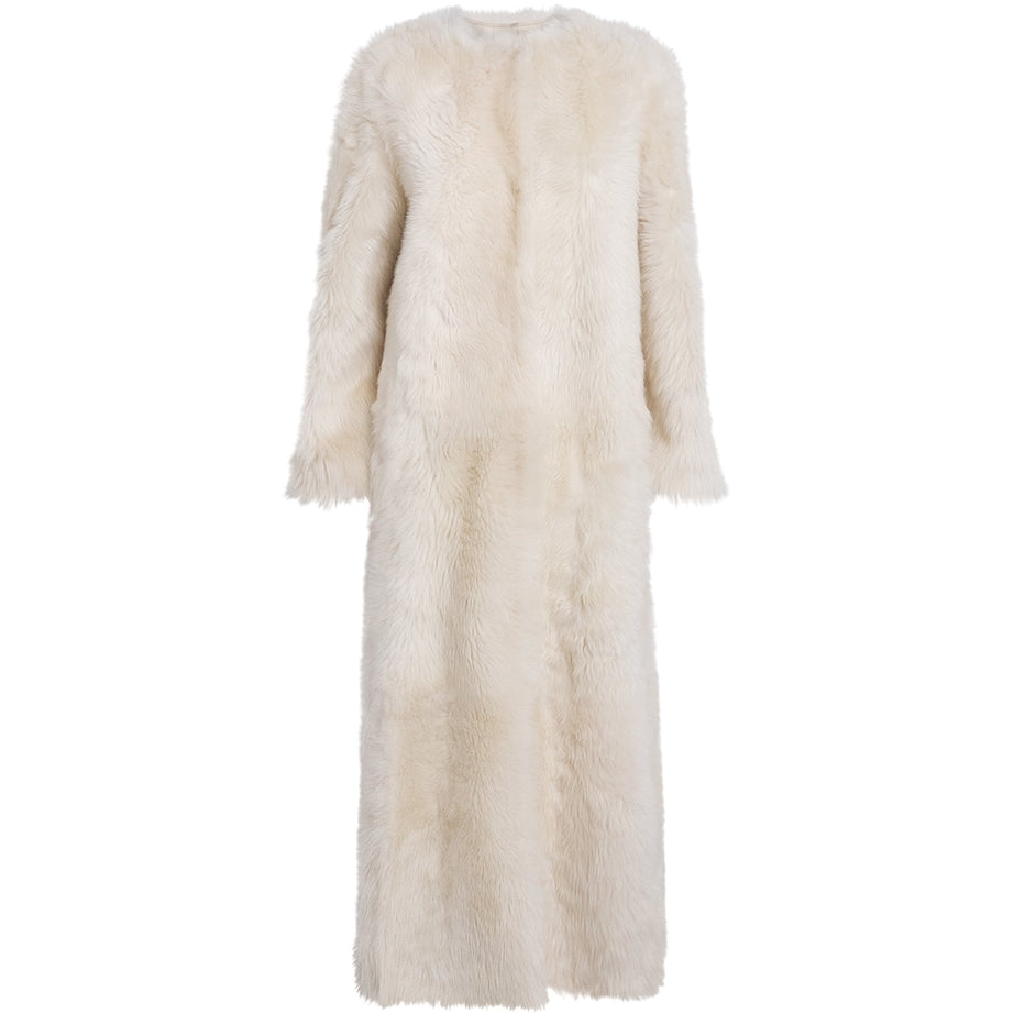 White Lamb Fur Coat