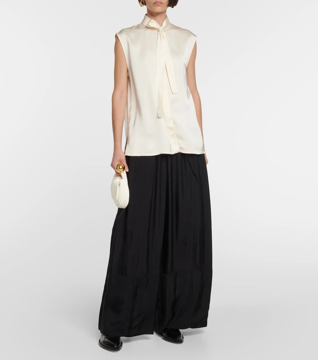 Jil Sander - Satin sleeveless blouse