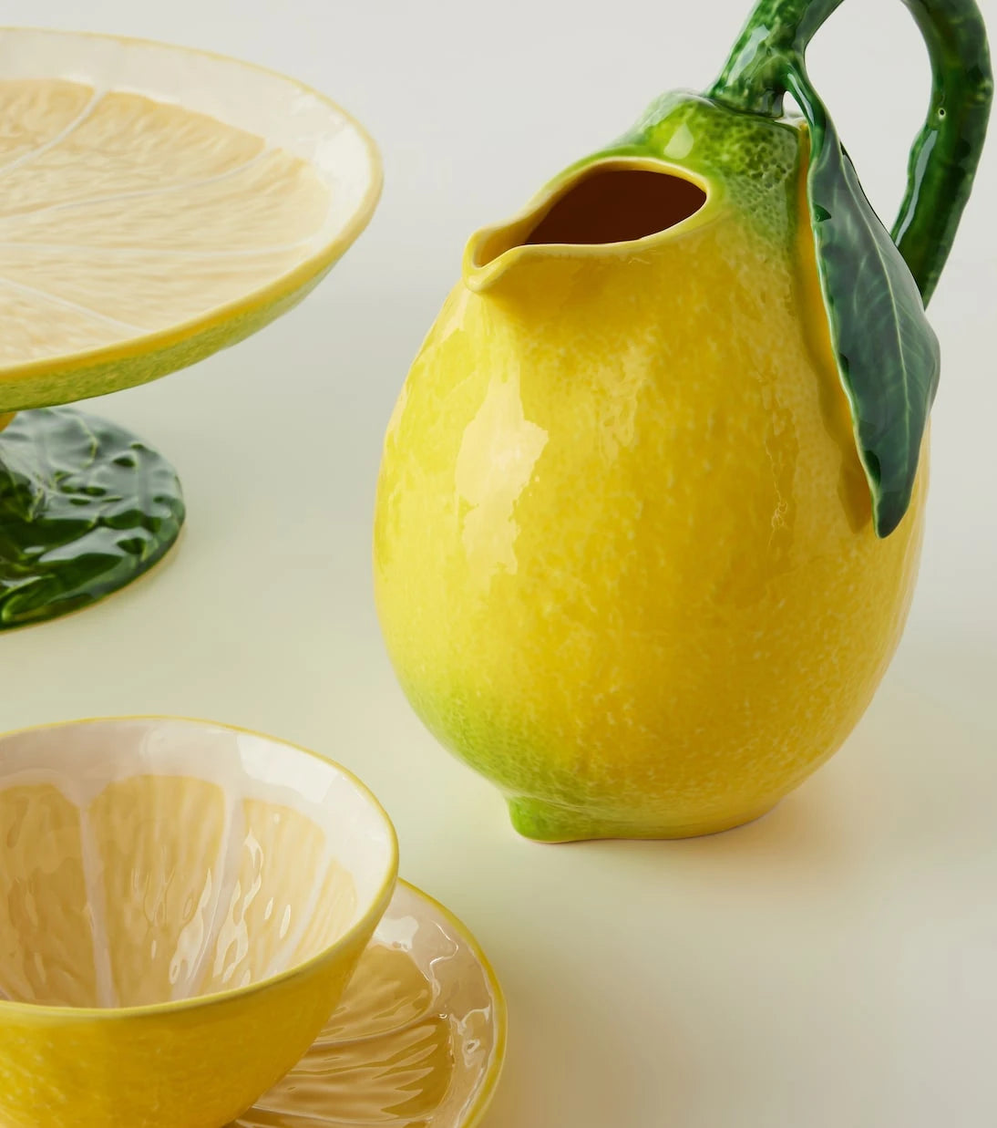 Bordallo Pinheiro - Lemon earthenware pitcher