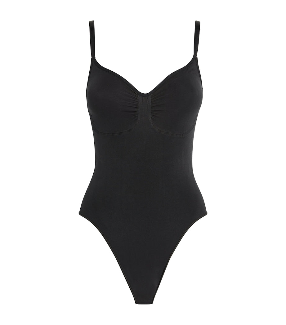 Skims Black Seamless Sculpt Thong Bodysuit