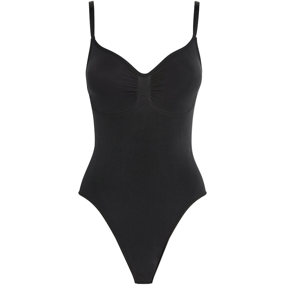 Skims Black Seamless Sculpt Thong Bodysuit