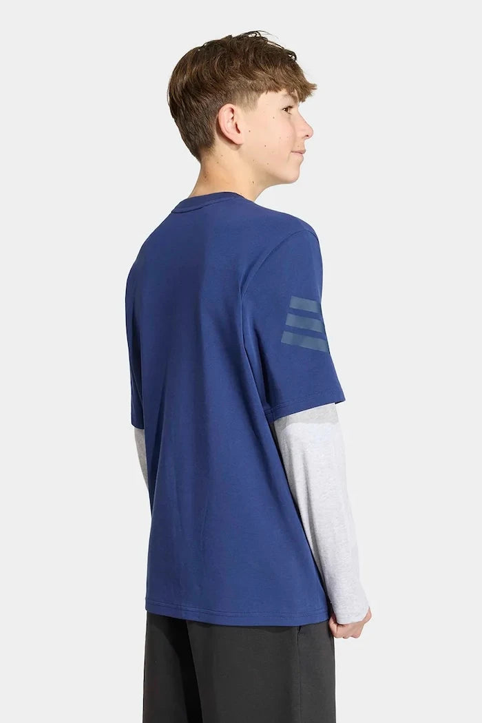 Pamuk ve elastanlı çocuklar için uzun kollu Adidas bluz