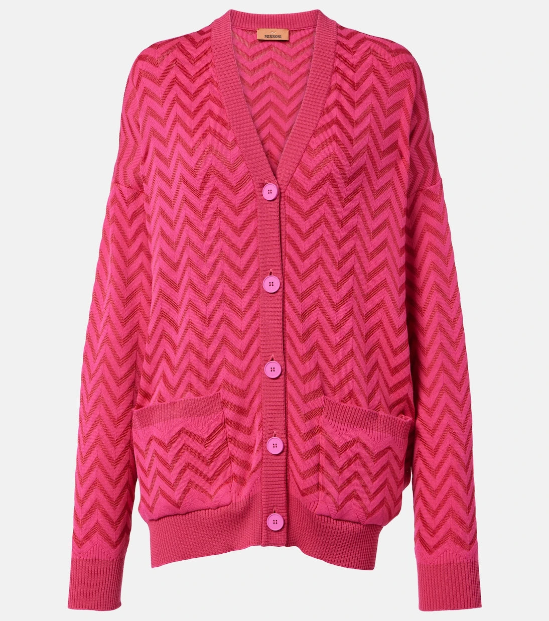 Missoni - سترة كارديغان قطنية مخلوطة بنمط متعرج
