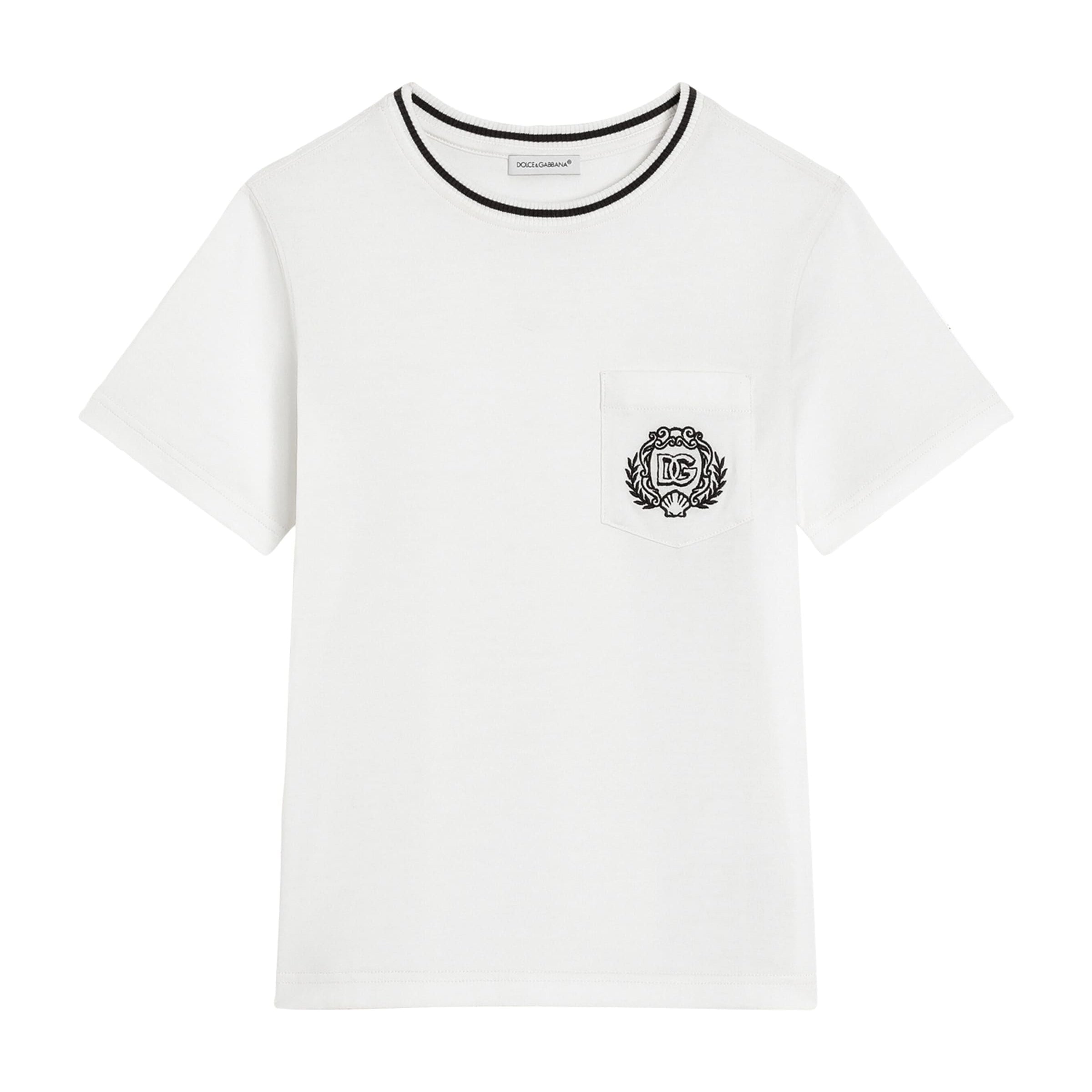 Dolce & Gabbana Kids Cotton Crest T-Shirt (8-12+ Years)