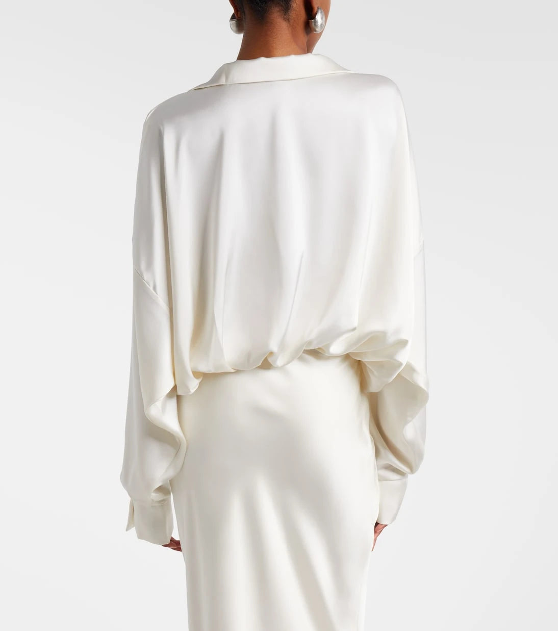Norma Kamali - Oversized satin bodysuit