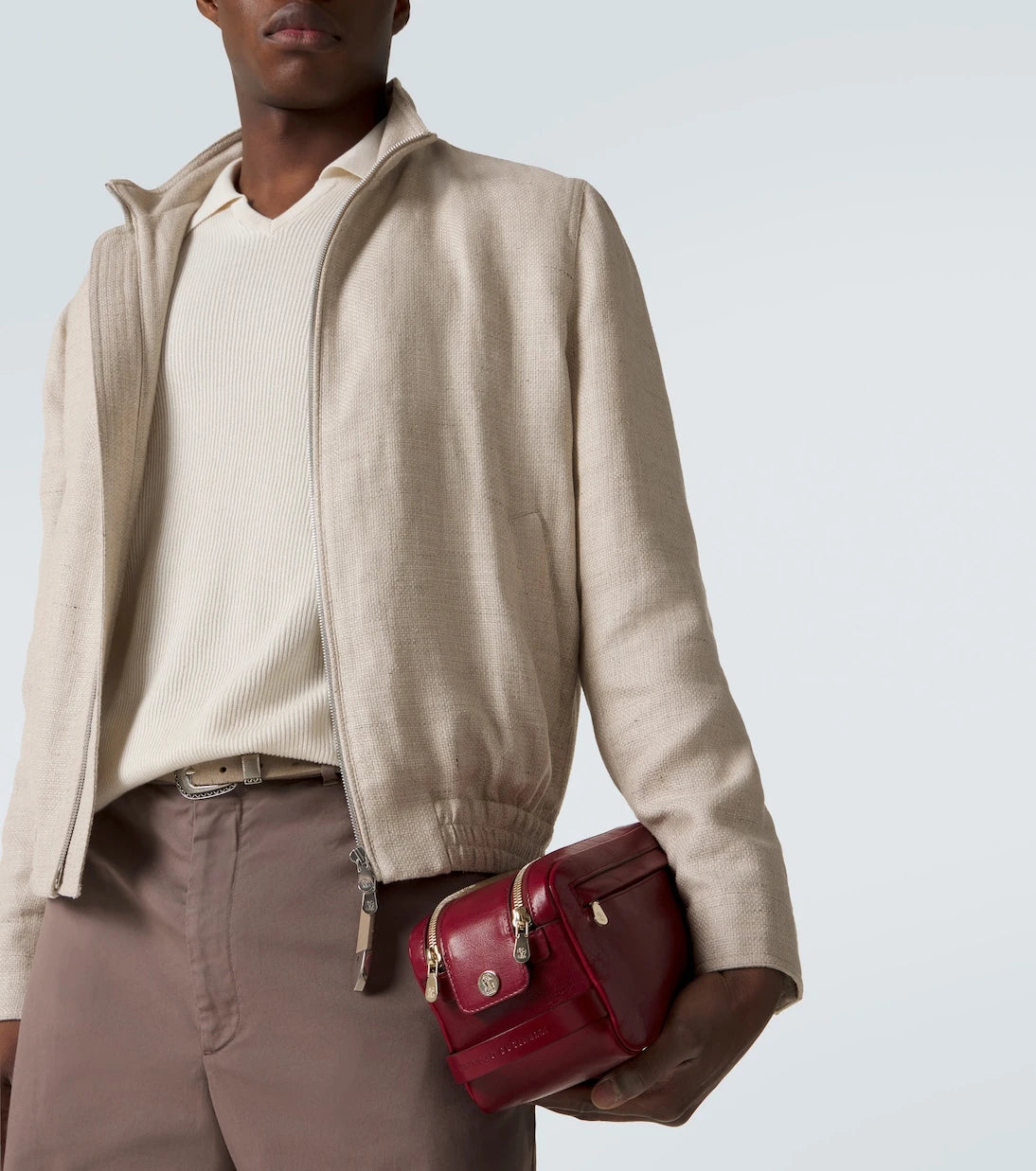 Brunello Cucinelli - Leather toiletry bag