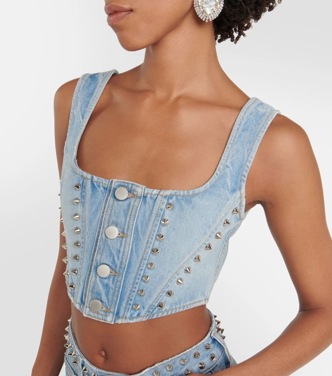 Alessandra Rich - Denim crop top