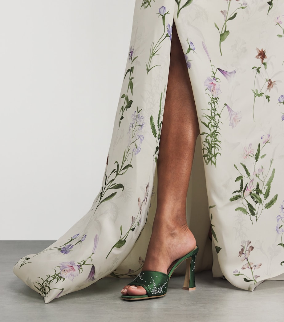 Monique Lhuillier Multi Silk Gazar Floral Gown and Bolero