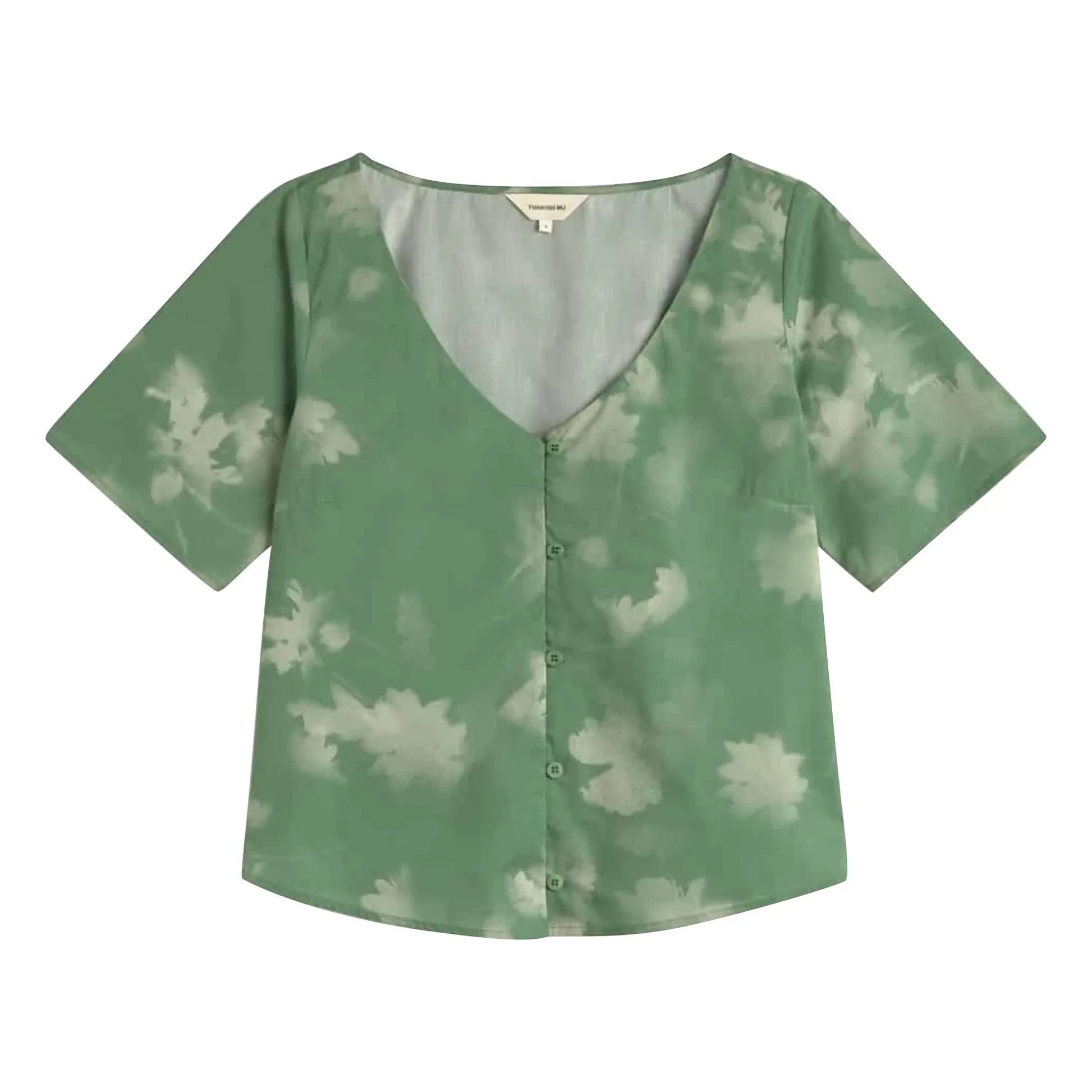 Thinking Mu - Leia organic cotton blouse | Green
