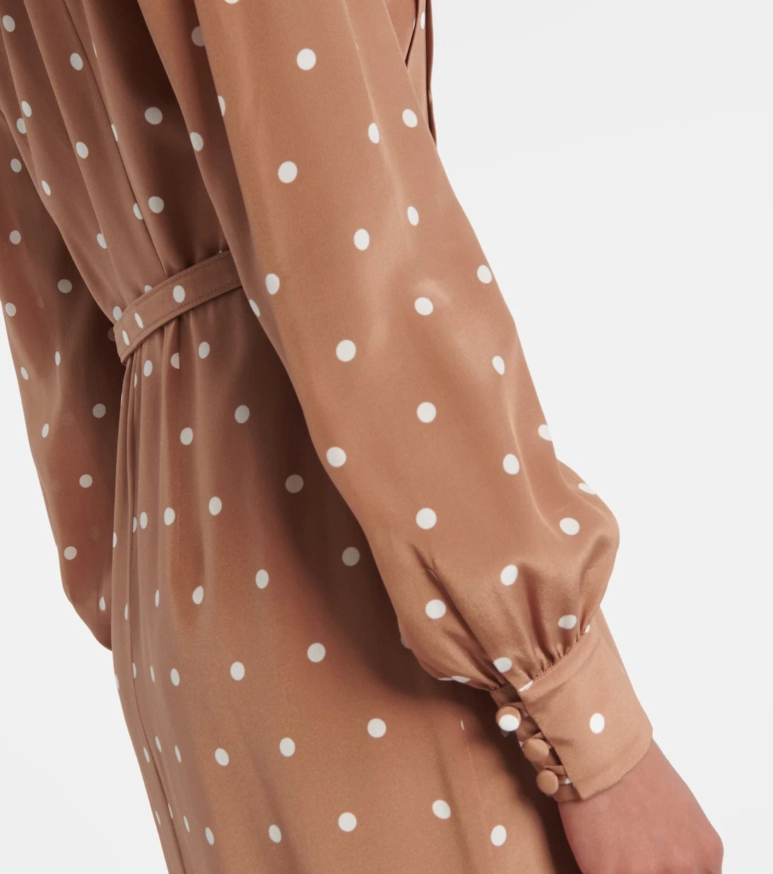Alessandra Rich - Polka-dot silk satin shirt dress